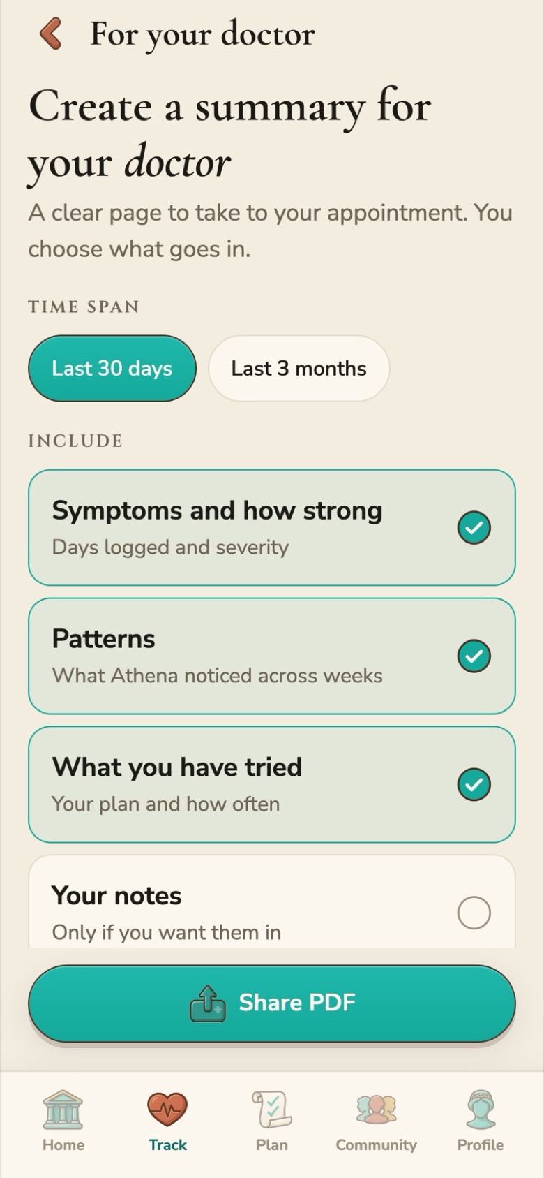 VITAL: Create a summary for your doctor